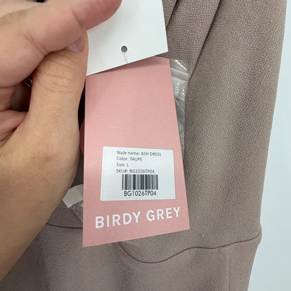 Birdy Grey Ash‎ Dress Taupe Large Cowl Neck Maxi Bridesmaid Dress NWT - Image 5