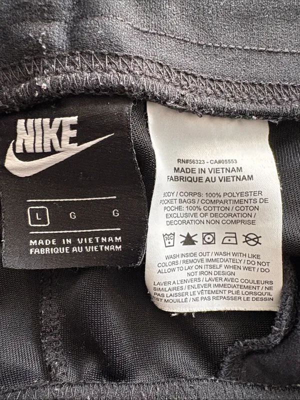 Nike Large Tape Logo Open Hem Track Pants BV3470-011 Black Metallic Gold - Image 4