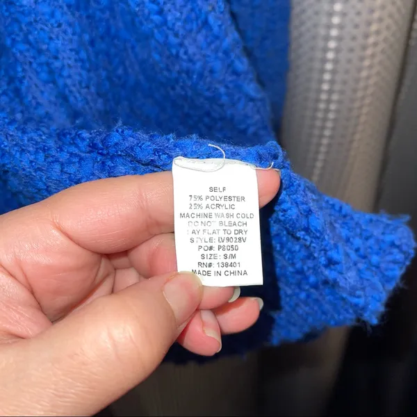 VICI Blue Fluffy Cardigan - Image 4