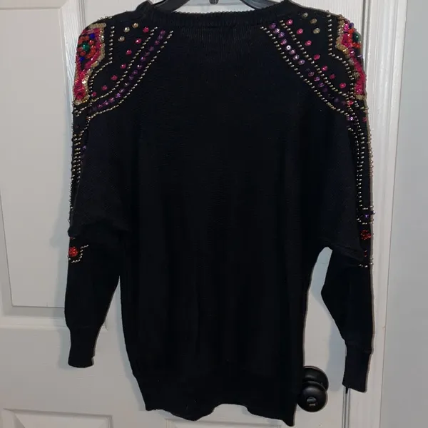Vintage beaded sweater Black - Image 3
