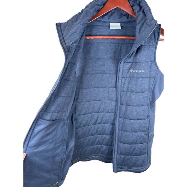 Columbia Place‎ to Place Vest Women Size S Blue Quilted Full Zip Funnel Neck - Image 8
