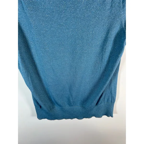 Brooks Brothers Womens Metallic Blue Cardigan and Shell Sweater Set 2 Piece Fair - Image 15