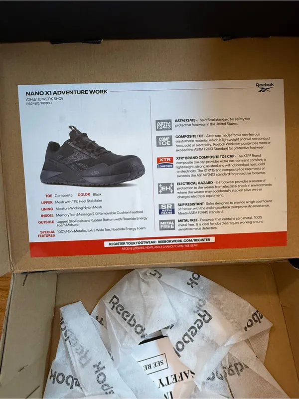 Reebok Work Nano X1 Adventure Composite Toe Shoes Size 9 - Image 9
