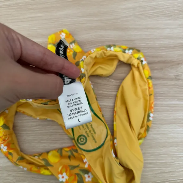 Dippin' Daisy's XS/Large NEW Roma Bikini Set Tie‎ Yellow Lemons Floral High Waist - Image 6