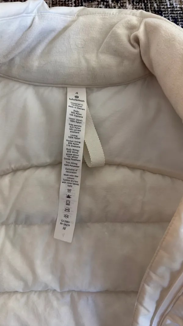 Lululemon Vest Down white opal color  - Image 3