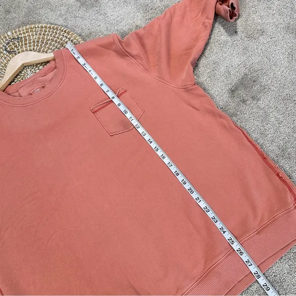 aerie Women’s Pullover Crew Neck Sweatshirt Longsleeve Lounge in Coral Orange M - Image 11