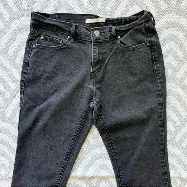 LEVI’S Women’s 505 Straight Leg Black Denim Jeans 28 - Image 3