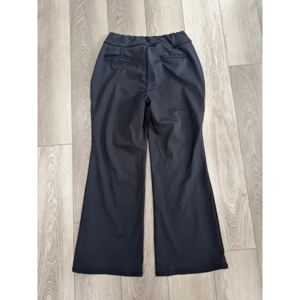 Halara Flex Day Stretch Mid Rise Side Zipper Pocket Work Flare Pants Black L - Image 5