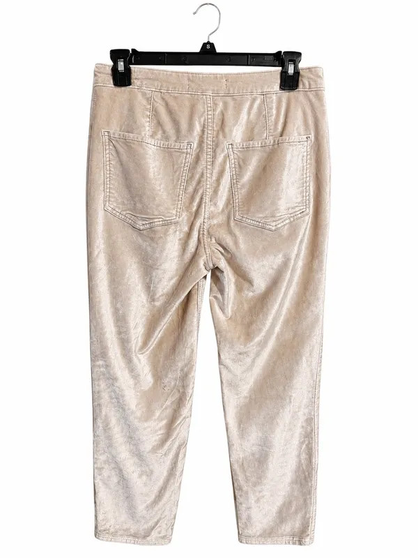 Free People champagne cream velvet cropped skinny pants Waist 28 nwot - Image 4