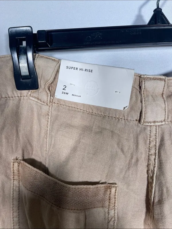 American Eagle Womens Khaki Tan High Rise Cargo Jogger Pant 2 New Tags - Image 3