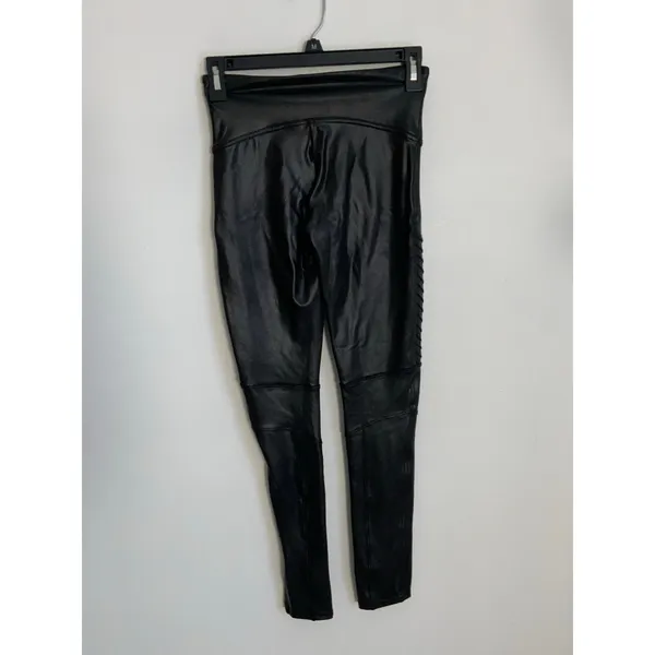 Spanx Faux Leather‎ Black Moto leggings size small - Image 3