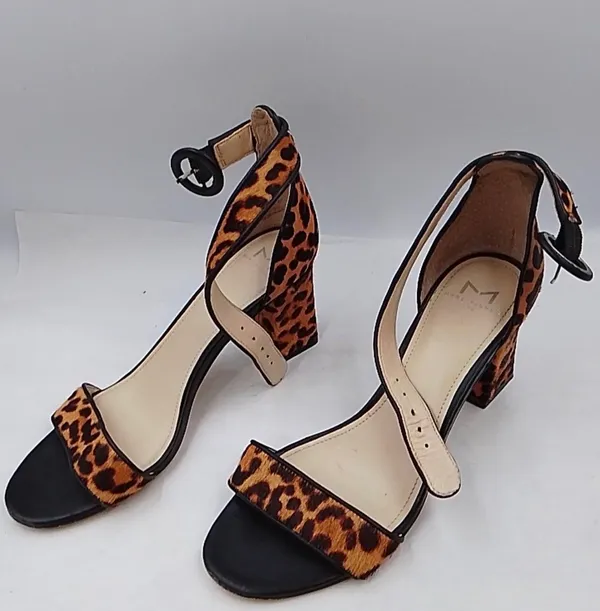Marc Fisher LTD Leopard Calf-Hair Block Heel Sandals - Image 2