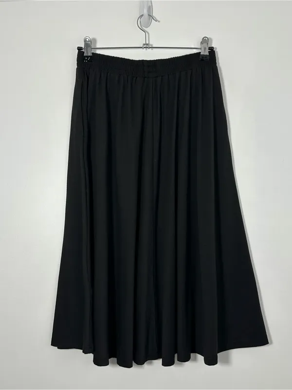 SHEIN Women’s Black Midi Skirt Size Medium Elastic Waist Flowy A-Line - Image 3
