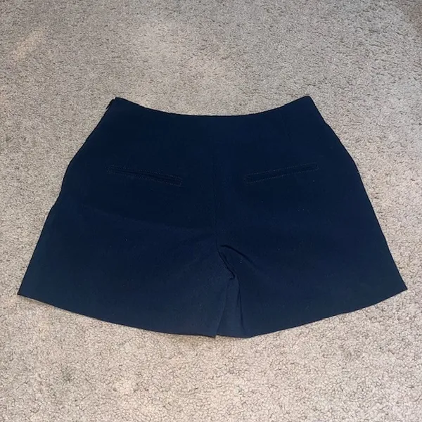 Anthropologie Maeve Tailored‎ Skort Wrap Front Side Zip Mini Pocket Navy Blue 4 - Image 5