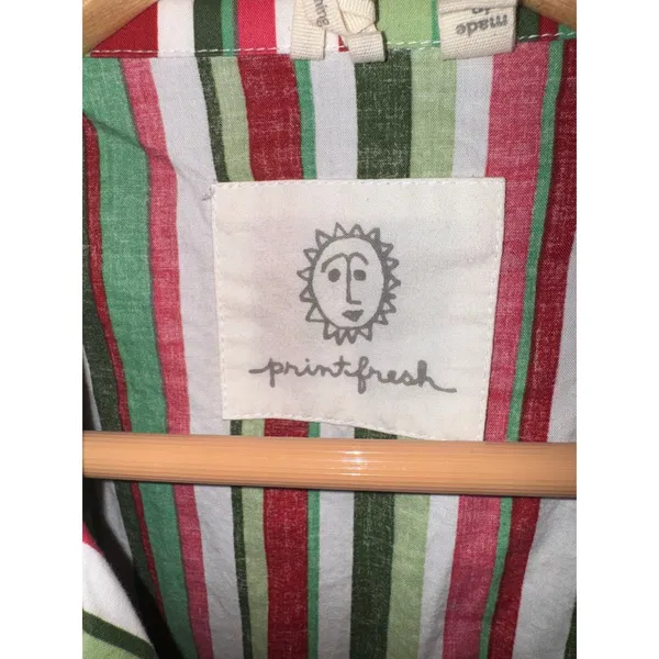 Printfresh Candy Cane Stripe Organic Cotton Pajama Top Women's‎ Medium Cozy - Image 5