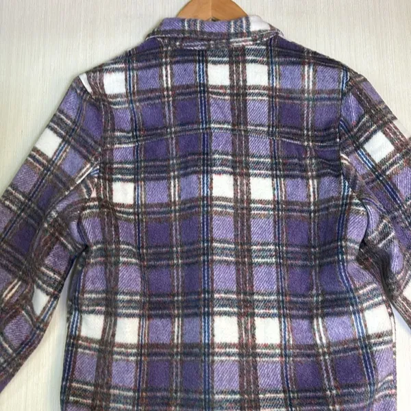 Sky to Moon Purple Plaid Button Down Shacket Jacket SM-J60002A Womens‎ small - Image 8