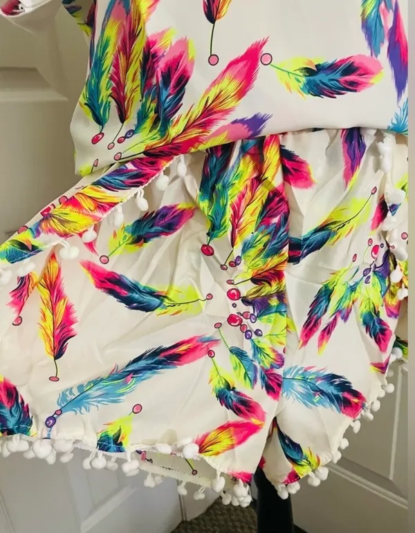 Ladies feather Print 2pc Set Multiple Size M - Image 3