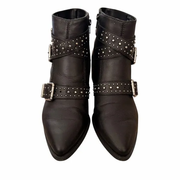 Steve Madden black studded rock leather Moto "Glori" boots women US 7M - Image 3