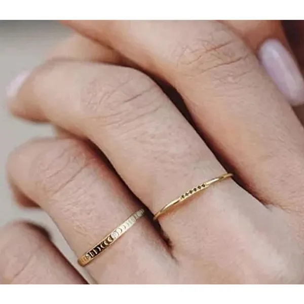 Boutique Dainty Black‎ Onyx Yellow Gold Ring | Gold S925 - Image 15