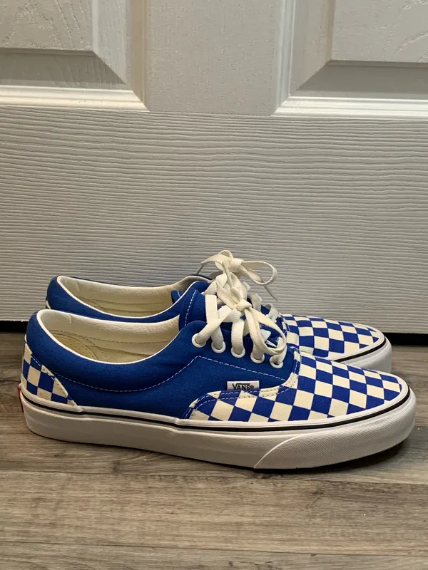 Blue and white checkered Vans ( unisex) size 8.5 Mens size 10 Women’s - Image 2