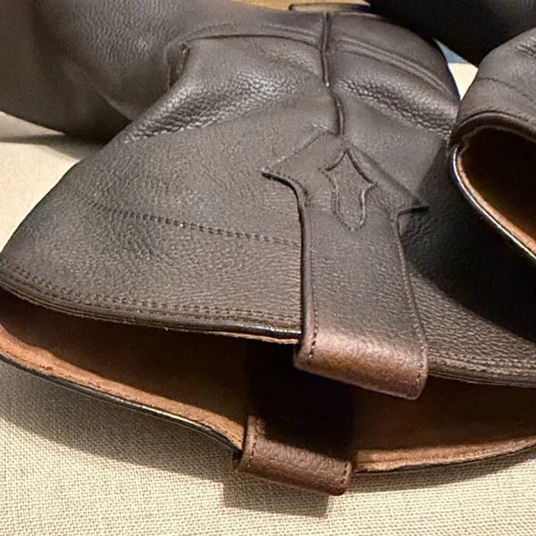 Resistol Ranch Women’s Classic Dark Brown Leather Cowboy Boots, Size 7.5B - Image 13