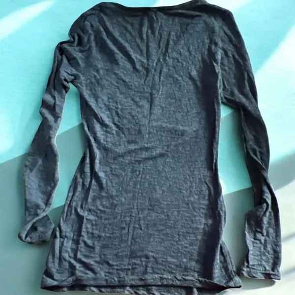 Medium Blue long sleeve "Beware of the Untamed" graphic tee Used #321 - Image 2