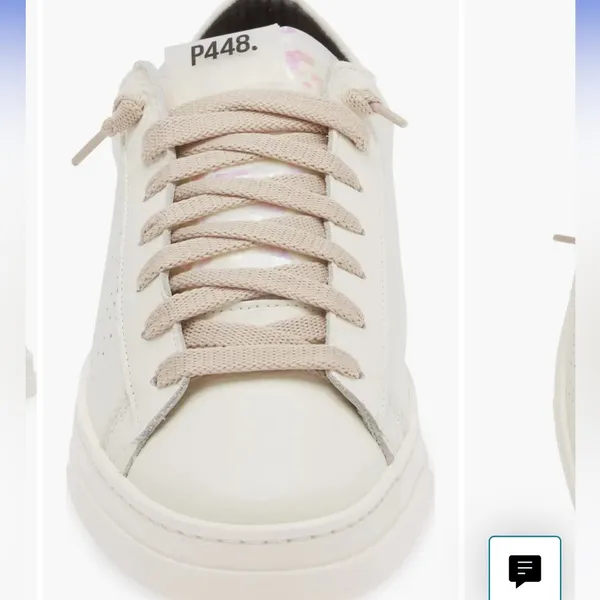 P448. Women’s White Leather Jack Laceup Sneaker - Image 3