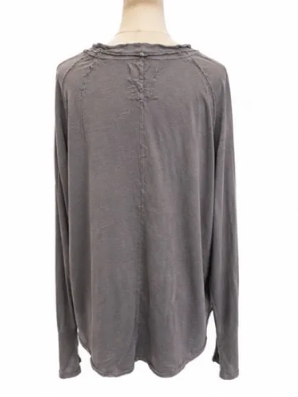We the Free Gray Oversized Long-Sleeve Tunic Top with Thumbholes Size Medium - Image 3