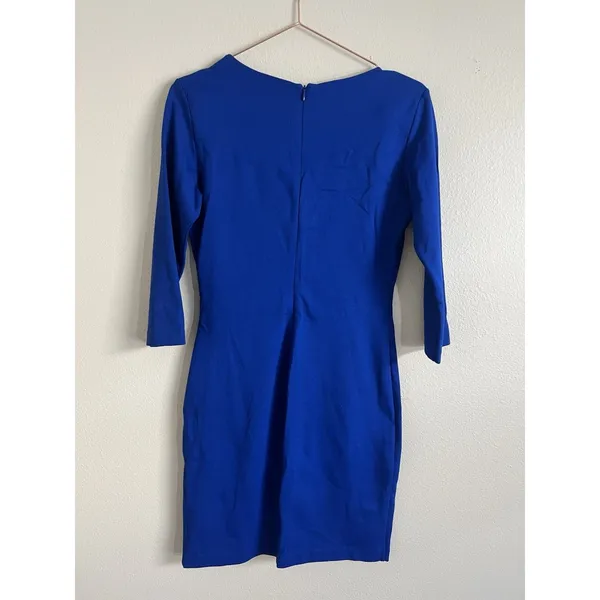 Amanda Uprichard Dress‎ Women’s Size M 3/4 Sleeve Fitted Electric/royal Blue - Image 5