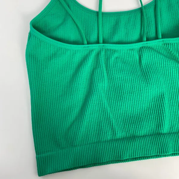 Colsie Brami Ribbed Bralette Women Size Small Green Stretchy Comfortable Strappy - Image 7