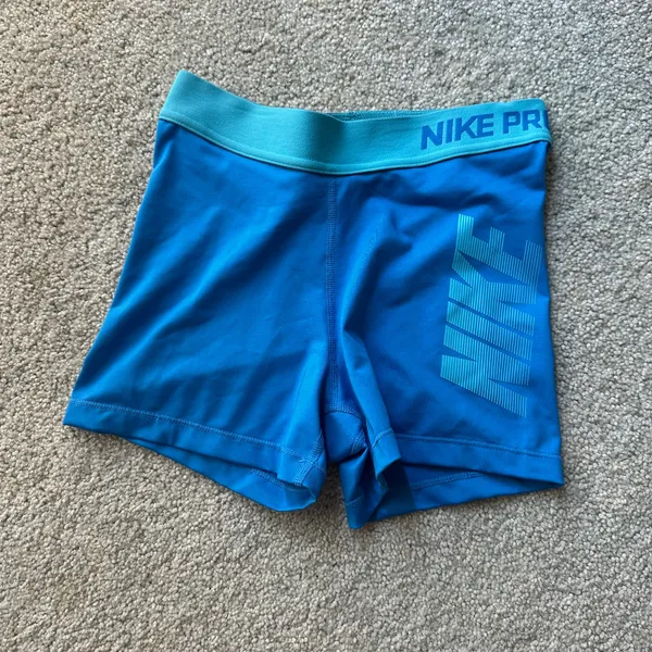 Blue Nike Pro Spandex Shorts Dri-Fit Like New Size S - Image 3