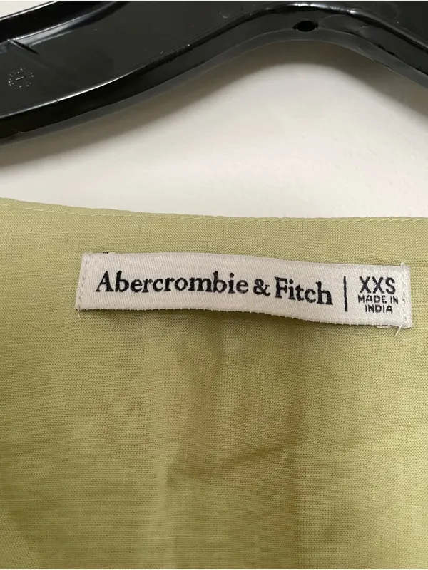 Abercrombie Sage Green Smocked Flutter Sleeve Top XXS Cottagecore Minimalist - Image 2