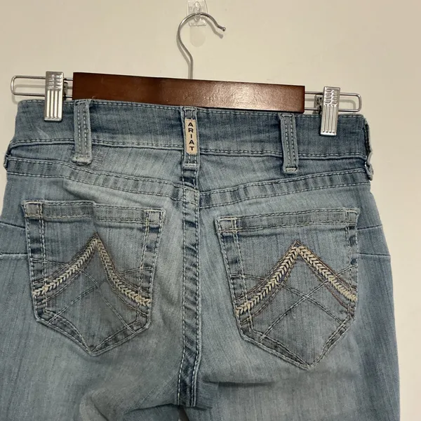 Ariat REAL Denim Womens Size 26S Light Wash Distressed Skinny‎ Jeans - Image 5