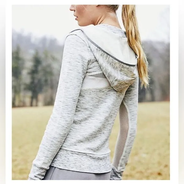 Free People Movement Markie Quarter Zip Hoodie Size M Heathered Gray - Image 12