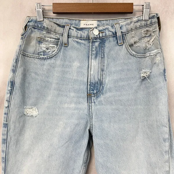 FRAME Le High N Tight Crop Mini Boot Jeans Womens 28 Distressed Grunge‎ Indie - Image 3