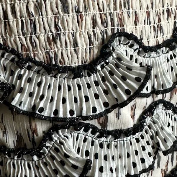 Elliatt Muse Cream Cheetah Animal Print Ruffled Bodycon Mini Skirt Womens Medium - Image 6