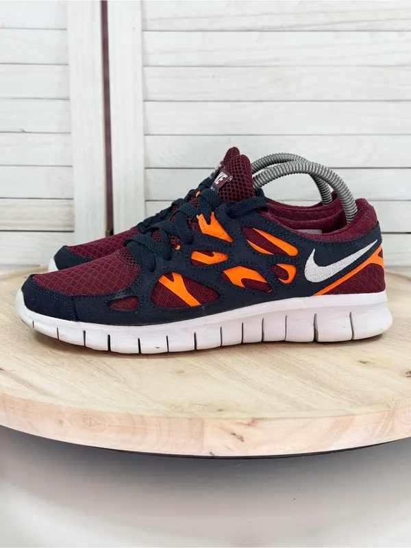 Nike Women’s Free‎ Run 2 Lace Up Running Shoes Burgundy Blue Size 8.5 DM8195-600 - Image 3