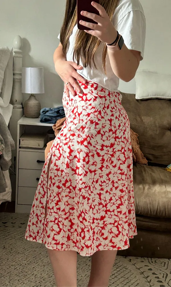 Floral Skirt Red - Image 2