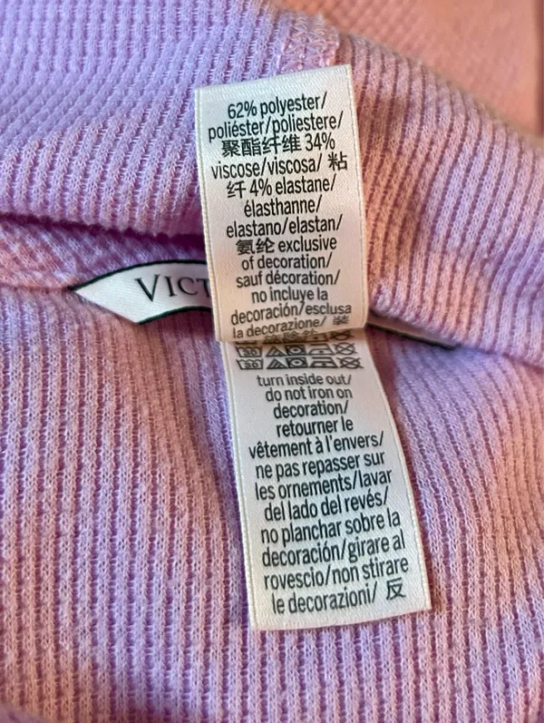 Victoria's Secret Lavender Hoodie Drawstring M - Image 3