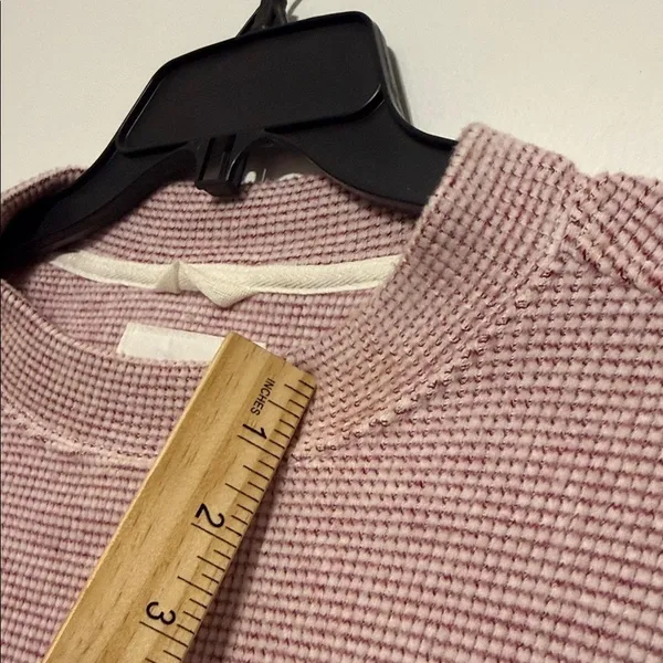 Aerie Red White Waffeknit Oversized Crewneck Pullover Sweatshirt - Image 9