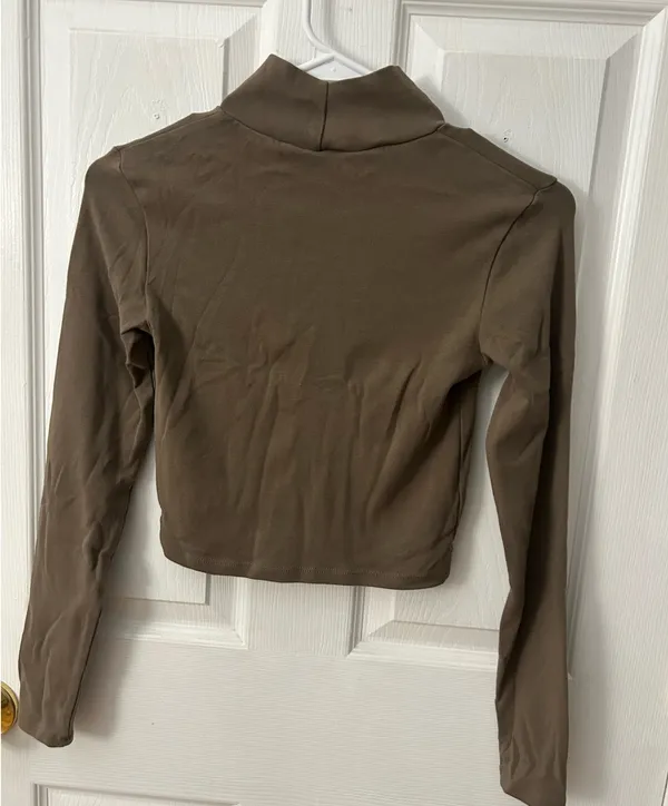 Brown ZARA Long Sleeve Top - Image 2