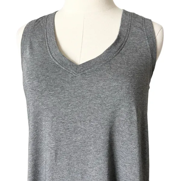 Pact Womens Grey Organic Cotton Sleeveless V-Neck Shift Mini Dress Size Small - Image 3