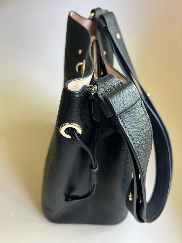 Kate Spade Marti Small Bucket Bag Black Pebbled Shoulder Crossbody NWOT - Image 7