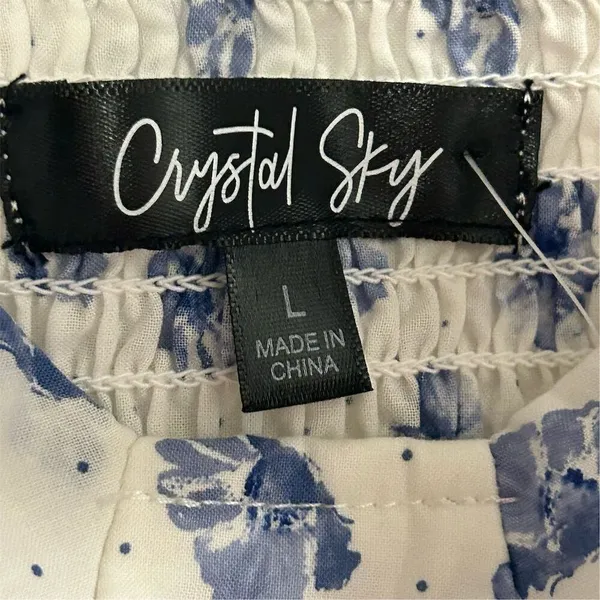 Crystal Sky‎ Women's Floral Two-Piece Set Blue Off-Shoulder L - Image 5