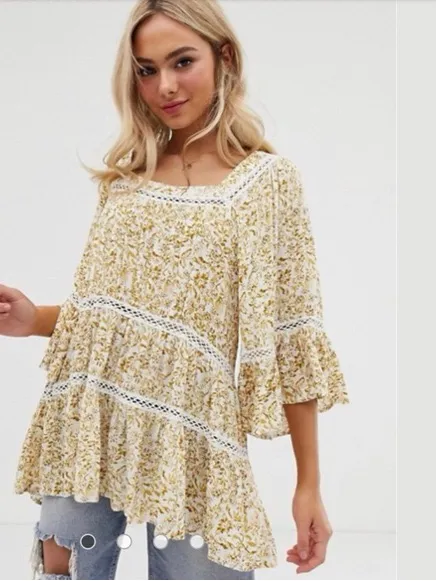 NWT Free People Talk About It Tunic Ivory Combo Extra Small - Image 7