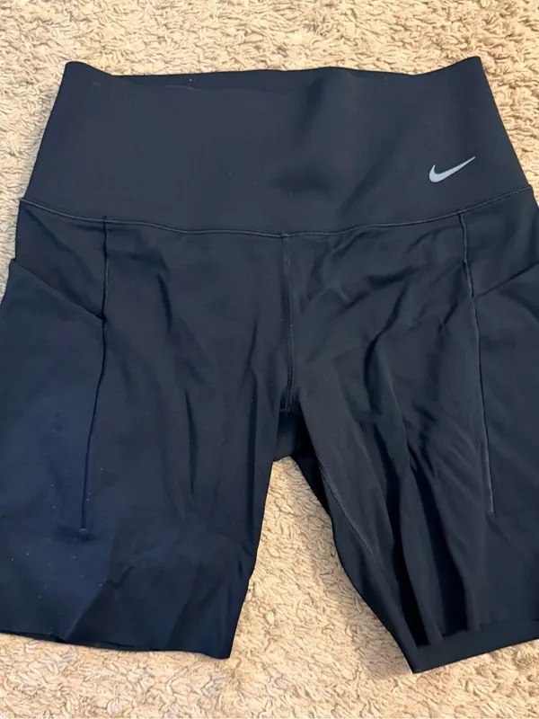 Nike Black Bike Shorts with Swoosh - Image 2