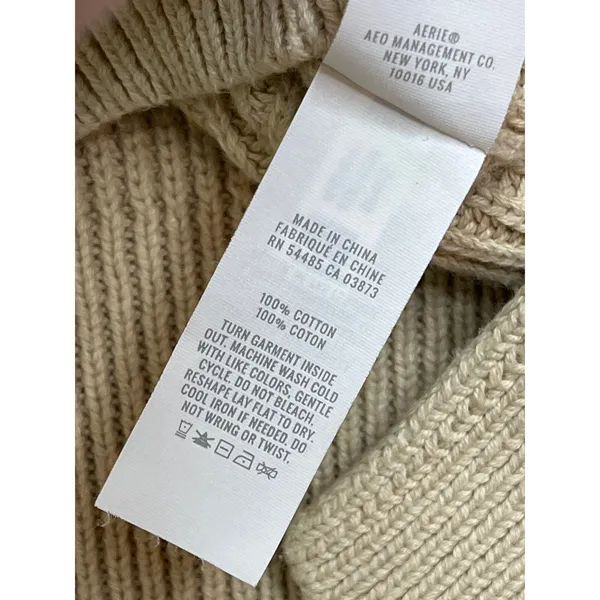 Aerie Ribbed Knit scoop neck Sweater Balloon Sleeve Cropped Relaxed Fit Size M - Image 7