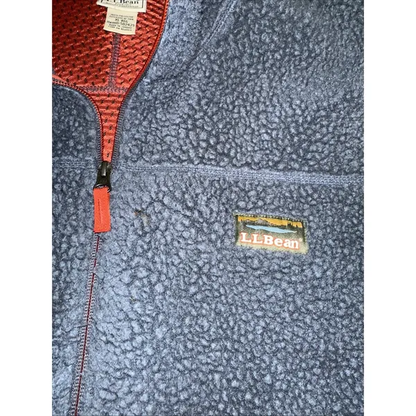 LL BEAN Gray Outdoor Vest Mountain Deep Pile Sherpa Fleece Vest Full Zip XL - Image 2