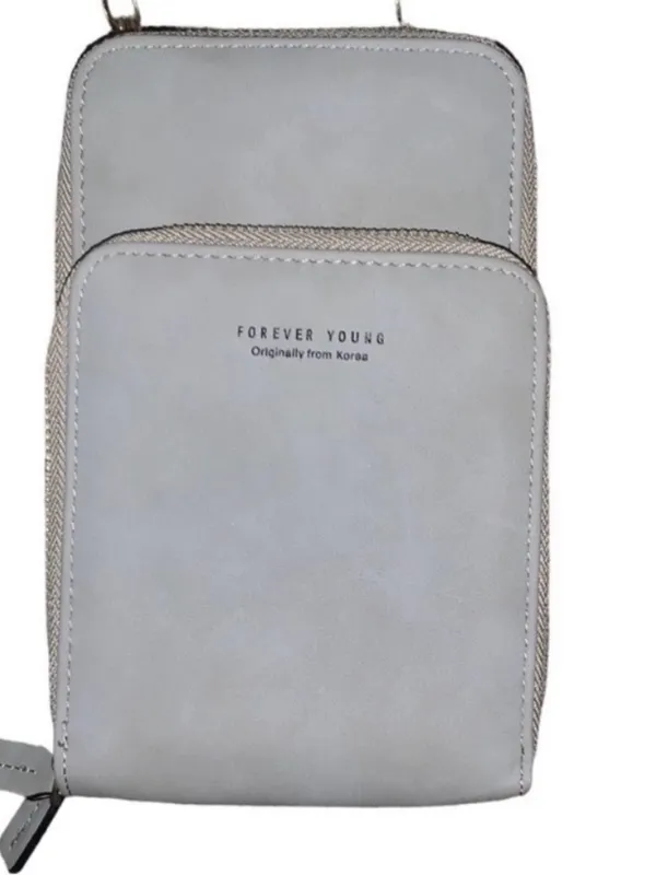 Forever Young Grey Vertical Crossbody Handbag - Image 4