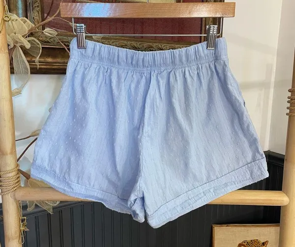Bishop + Young Baby Blue Textured Boxer Style Pull On Shorts - Sz M 💕🎀 - Image 4